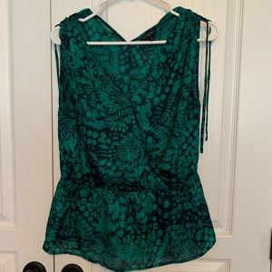 Lightweight Navy blue and green blouse